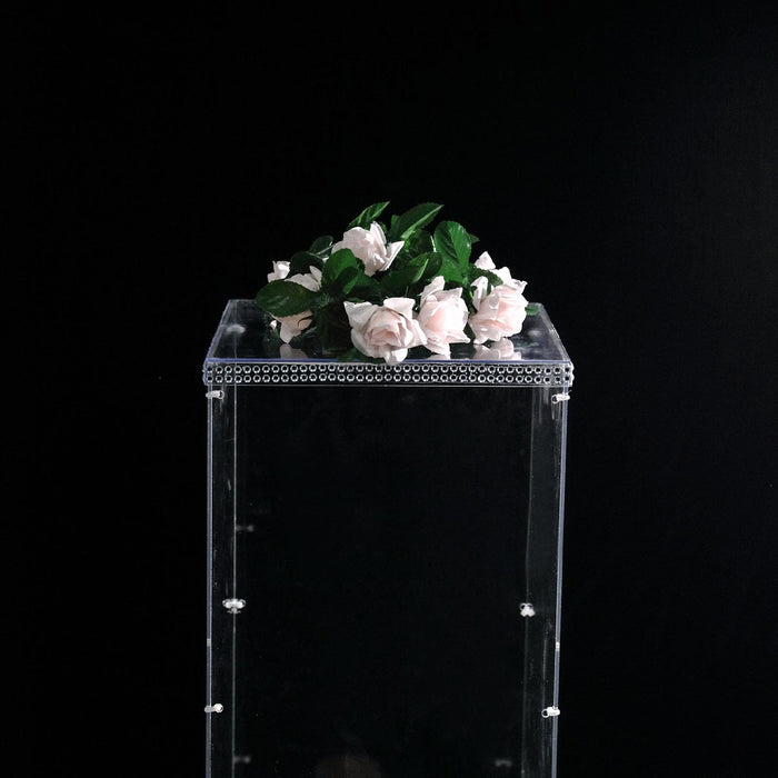 Acrylic Display Box, Pedestal Stand, Plastic Display Box, Pedestal Riser, Acrylic Riser Stand#color_clear