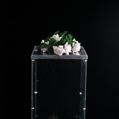 Acrylic Display Box, Pedestal Stand, Plastic Display Box, Pedestal Riser, Acrylic Riser Stand#color_clear