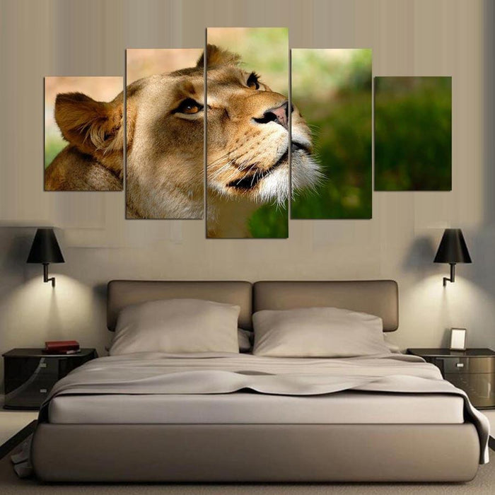 Lioness 5 Panel Canvas Print Wall Art - GotItHere.com