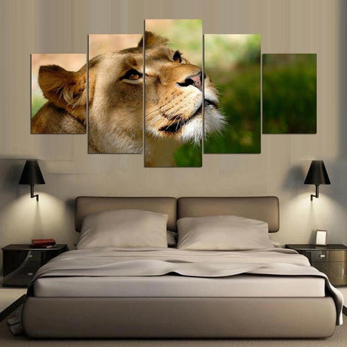 Lioness 5 Panel Canvas Print Wall Art - GotItHere.com
