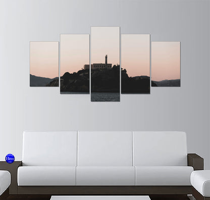Alcatraz Island Silhouette at Dusk, San Francisco Bay