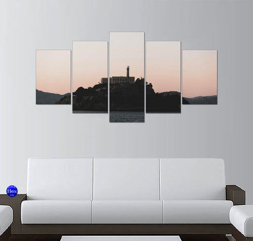 Alcatraz Island Silhouette at Dusk, San Francisco Bay