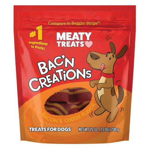 Bac 'n Creations Treats for Dogs Bacon & Cheese 25 oz.
