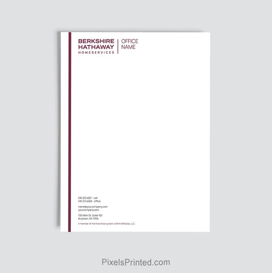 Berkshire Hathaway HomeServices brokerage letterhead personalized with office details