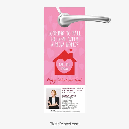 Berkshire Hathaway real estate Valentine hello neighbor door hanger PixelsPrinted