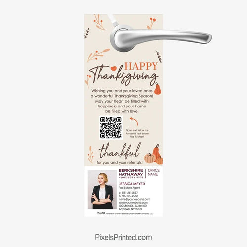 Berkshire Hathaway Thanksgiving Day door hangers PixelsPrinted