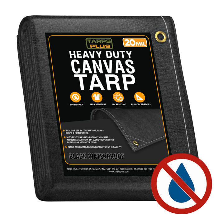 Black Waterproof Canvas Tarps.