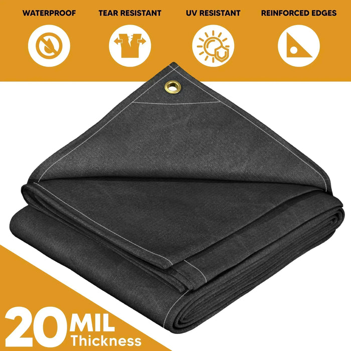 Black Waterproof Canvas Tarps.