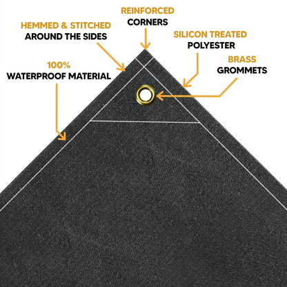 Black Waterproof Canvas Tarps.