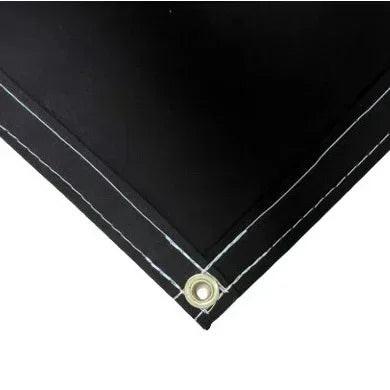 Brown 5' x 7' polyester waterproof canvas tarp with reinforced corner stitching and grommet