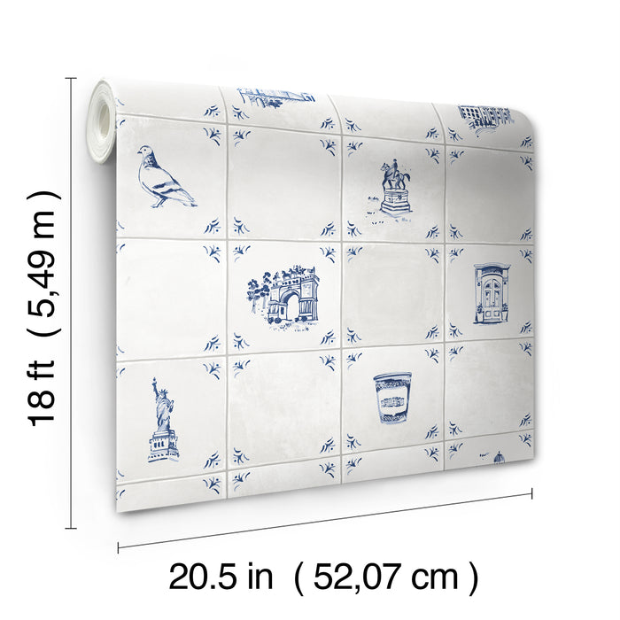 Brooklyn Delft P&S Wallpaper - dimensions