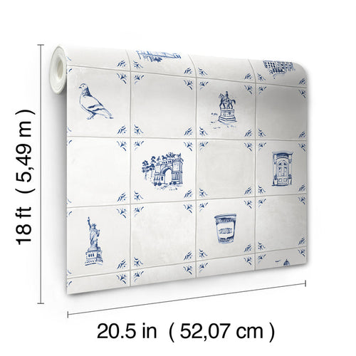 Brooklyn Delft P&S Wallpaper - dimensions
