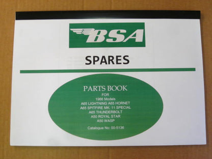 BSA A65 A50 spares parts book 1966