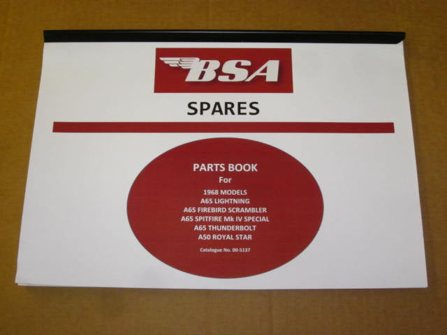 BSA parts book 1968 A65 A50 lighting firebird spitfire thunderbolt royal star