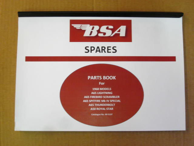 BSA parts book 1968 A65 A50 lighting firebird spitfire thunderbolt royal star