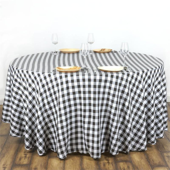 polyester tablecloths, round polyester tablecloths, checkered tablecloth, buffalo plaid tablecloth, buffalo check tablecloth#color_black