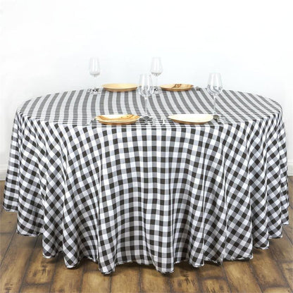 polyester tablecloths, round polyester tablecloths, checkered tablecloth, buffalo plaid tablecloth, buffalo check tablecloth#color_black