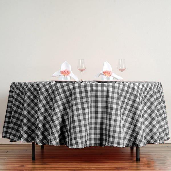 polyester tablecloths, round polyester tablecloths, checkered tablecloth, buffalo plaid tablecloth, buffalo check tablecloth#color_black