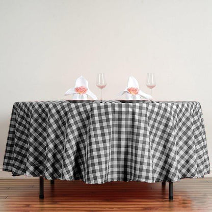 polyester tablecloths, round polyester tablecloths, checkered tablecloth, buffalo plaid tablecloth, buffalo check tablecloth#color_black