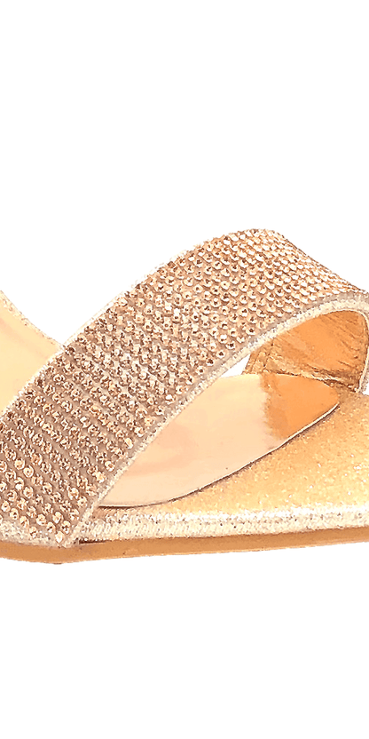 champagne/size/6/Camille La Vie/Caroi Rhinestone Mid Heel Zip Back Ankle Strap Sandal /close up