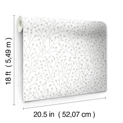 Cat Coquillette Berry Branches Peel and Stick Wallpaper - dimensions