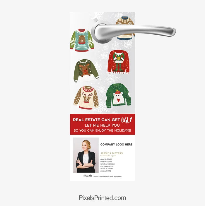 Century 21 real estate Christmas door hangers