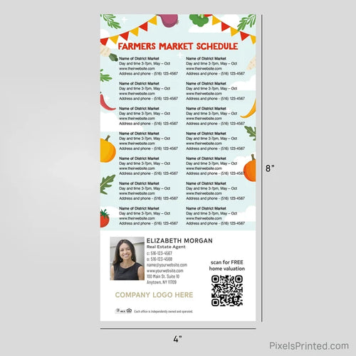 Century 21 real estate Farmers Market calendar Postcard Magnet postcard magnets PixelsPrinted