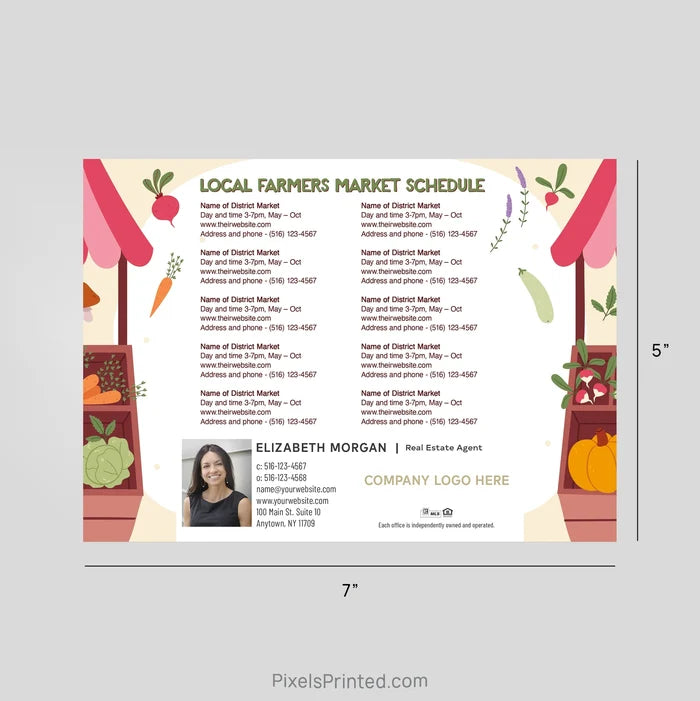 Century 21 real estate Farmers Market calendar Postcard Magnet postcard magnets PixelsPrinted
