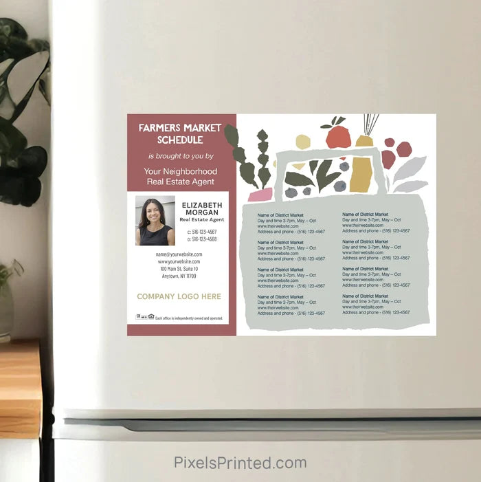 Century 21 real estate Farmers Market calendar Postcard Magnet postcard magnets PixelsPrinted