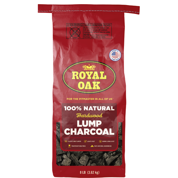 Charcoal Royal Oak Lump . 8lb.