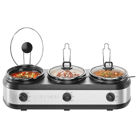 Chefman Triple Slow Cooker With Lids