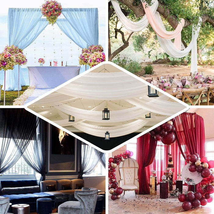 ceiling drape, ceiling curtain, drape panel, chiffon drape, backdrop, backdrop curtain, flame resistant curtain, sheer curtain, sheer chiffon backdrop#color_parent