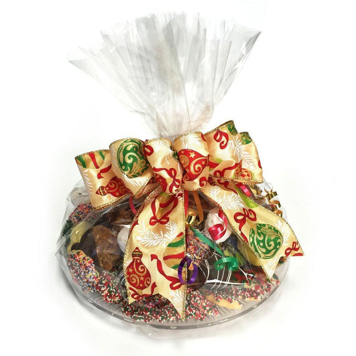 Christmas Cookie Tray (Hand Wrapped w/ Bow) Holiday Item Freed's Bakery