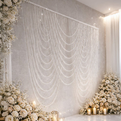 beaded curtain, beaded backdrop, acrylic beaded curtain, curtain valance, beaded swag valance#color_parent