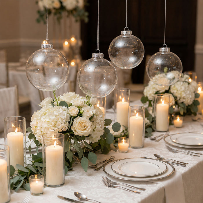 clear glass ornament balls, fillable glass ornaments, hanging glass baubles, transparent ornament balls, DIY glass ornaments, glass Christmas ornaments, hanging glass decorations, clear glass globes, decorative glass balls#size_parent