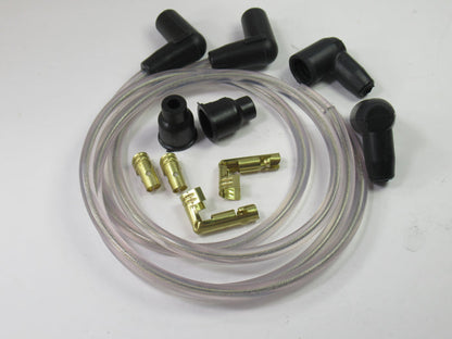 Clear ignition wire set for twin cut at 28" copper core spark plug wires Triumph