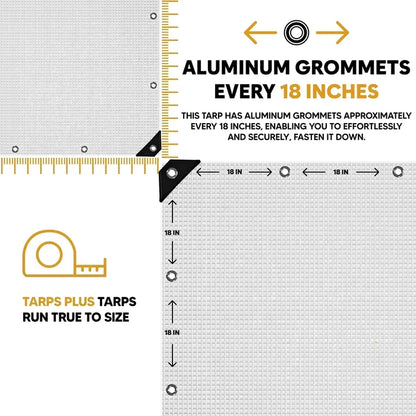 Clear 12' x 16' visible equipment tarp suitable for outdoor protection and utility use