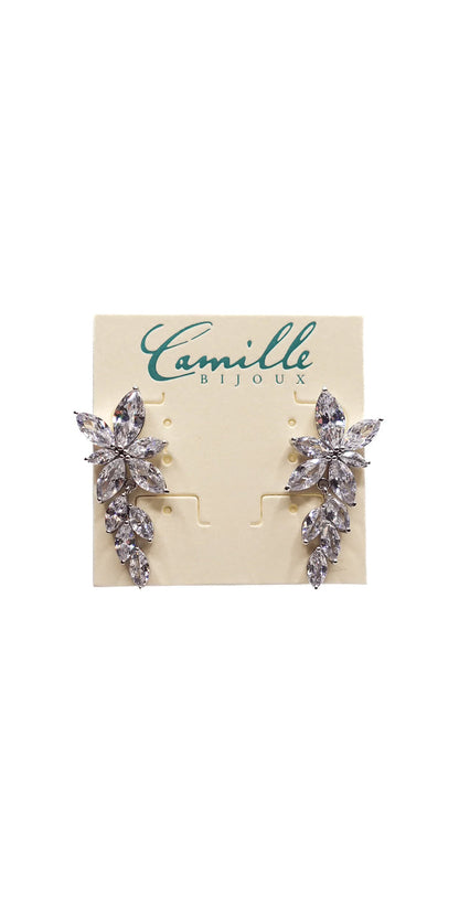 silver/one silver/Camille La Vie/Cluster Stone Drop Cubic Zirconia Earrings /alt