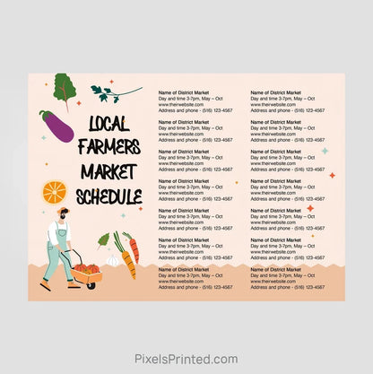 Coldwell Banker realty farmers market schedule postcards postcards PixelsPrinted