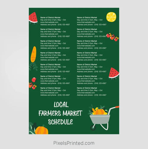 Coldwell Banker realty farmers market schedule postcards postcards PixelsPrinted