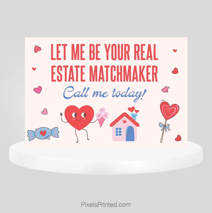 Coldwell Banker realty Valentine’s Day real estate follow-up postcard PixelsPrinted