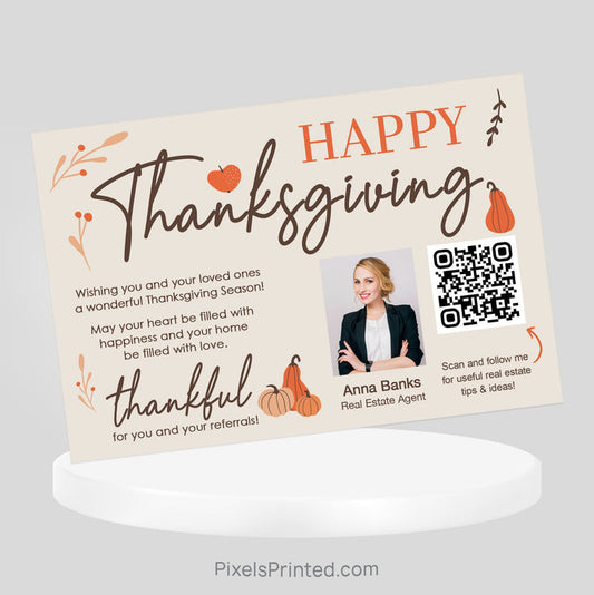 Coldwell Banker Thanksgiving wishes postcards PixelsPrinted