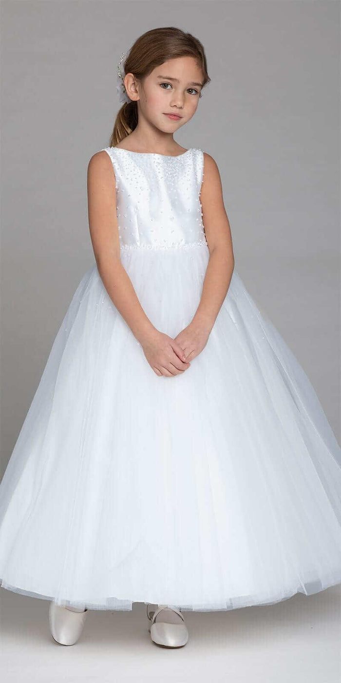 white/size/5/missy/Camille La Vie/Crystal Beaded Mikado Tulle Dress/front