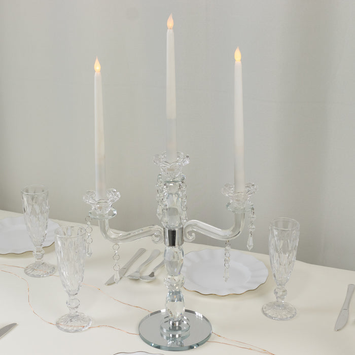 crystal candelabra, taper candle holder, glass candelabra, candle holder, candelabra, glass candle holder#size_parent