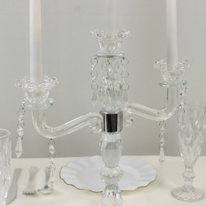 crystal candelabra, taper candle holder, glass candelabra, candle holder, candelabra, glass candle holder#size_parent