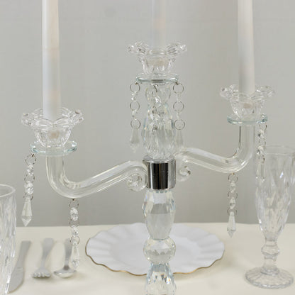 crystal candelabra, taper candle holder, glass candelabra, candle holder, candelabra, glass candle holder#size_parent