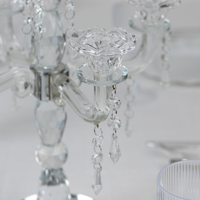 crystal candelabra, taper candle holder, glass candelabra, candle holder, candelabra, glass candle holder#size_parent