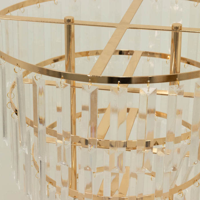 crystal pendant chandelier, gold flower stand, centerpiece stand, metal floral stand, flower stand, pedestal stand, round floral stand#color_parent