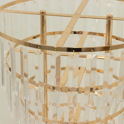 crystal pendant chandelier, gold flower stand, centerpiece stand, metal floral stand, flower stand, pedestal stand, round floral stand#color_parent