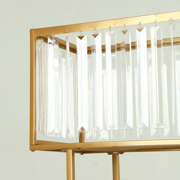 gold flower stand, tall flower stand, crystal flower stand, wedding centerpiece stand, gold centerpiece stand, metal flower stand, tall centerpiece vase, event decoration stand, floral display stand, rectangular flower stand#color_parent